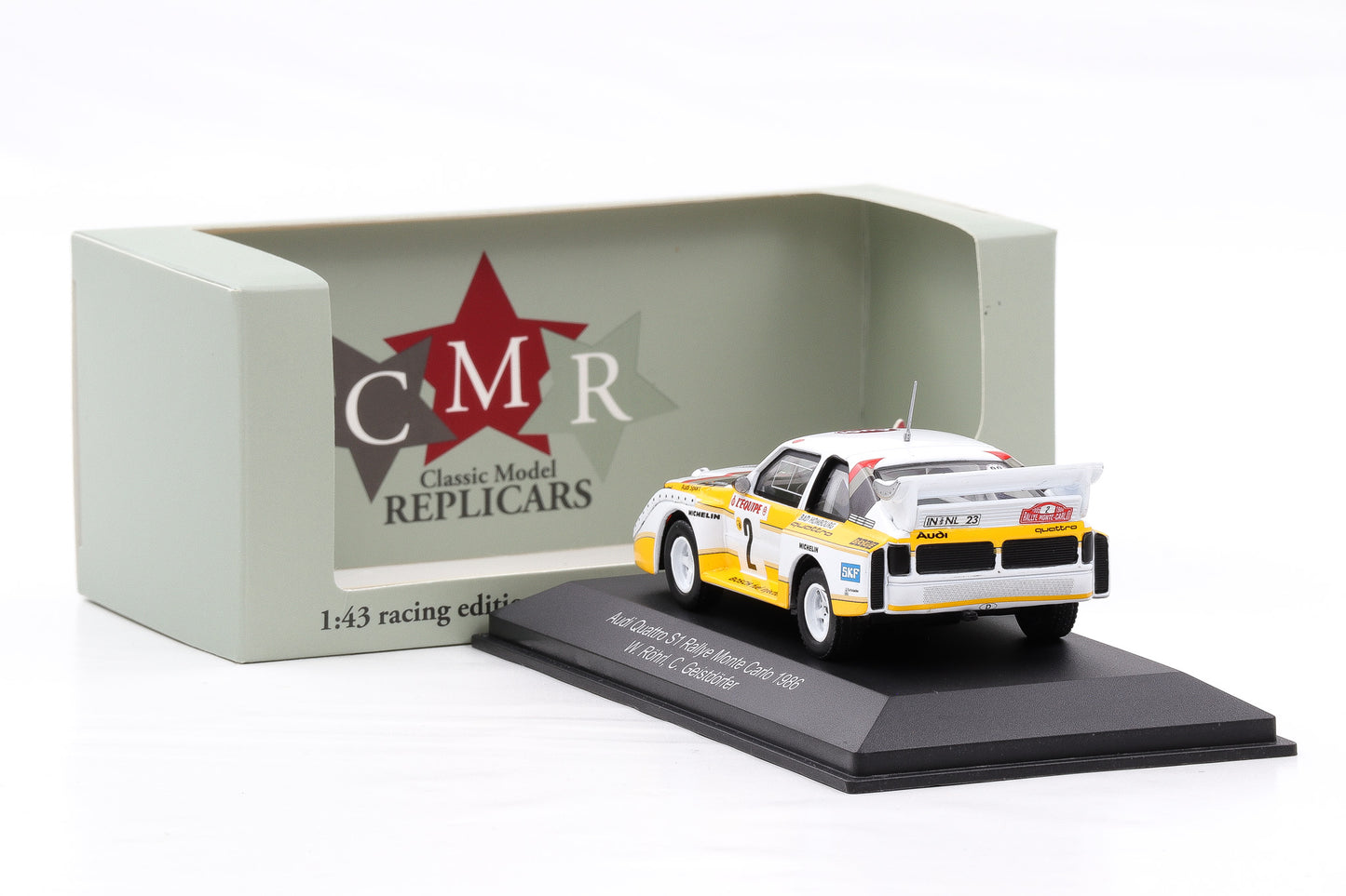 1:43 CMR Audi Quattro S1 #2 Rallye Monte Carlo Night 1986 Röhrl Geistdörfer