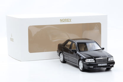 1:18 Norev Mercedes-Benz C36 AMG W202 1993 obsidianschwarz + Vitrine