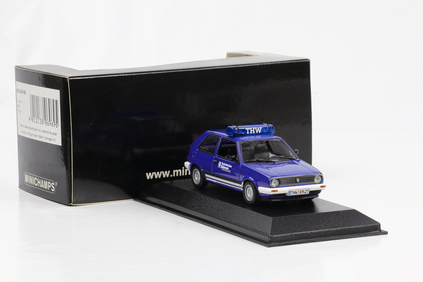 1:43 Minichamps VW Golf II THW 1985 blau 400 054190