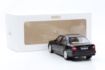 1:18 Norev Mercedes-Benz C36 AMG W202 1993 obsidianschwarz + Vitrine