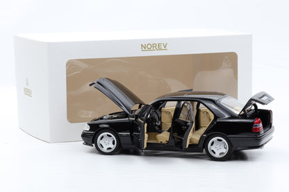 1:18 Norev Mercedes-Benz C36 AMG W202 1993 obsidianschwarz + Vitrine