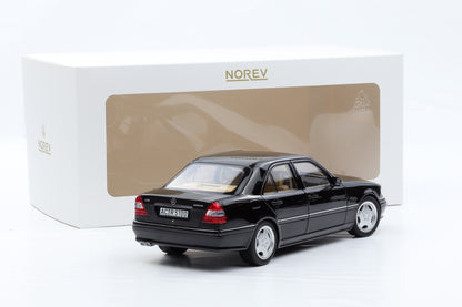 1:18 Norev Mercedes-Benz C36 AMG W202 1993 obsidianschwarz + Vitrine