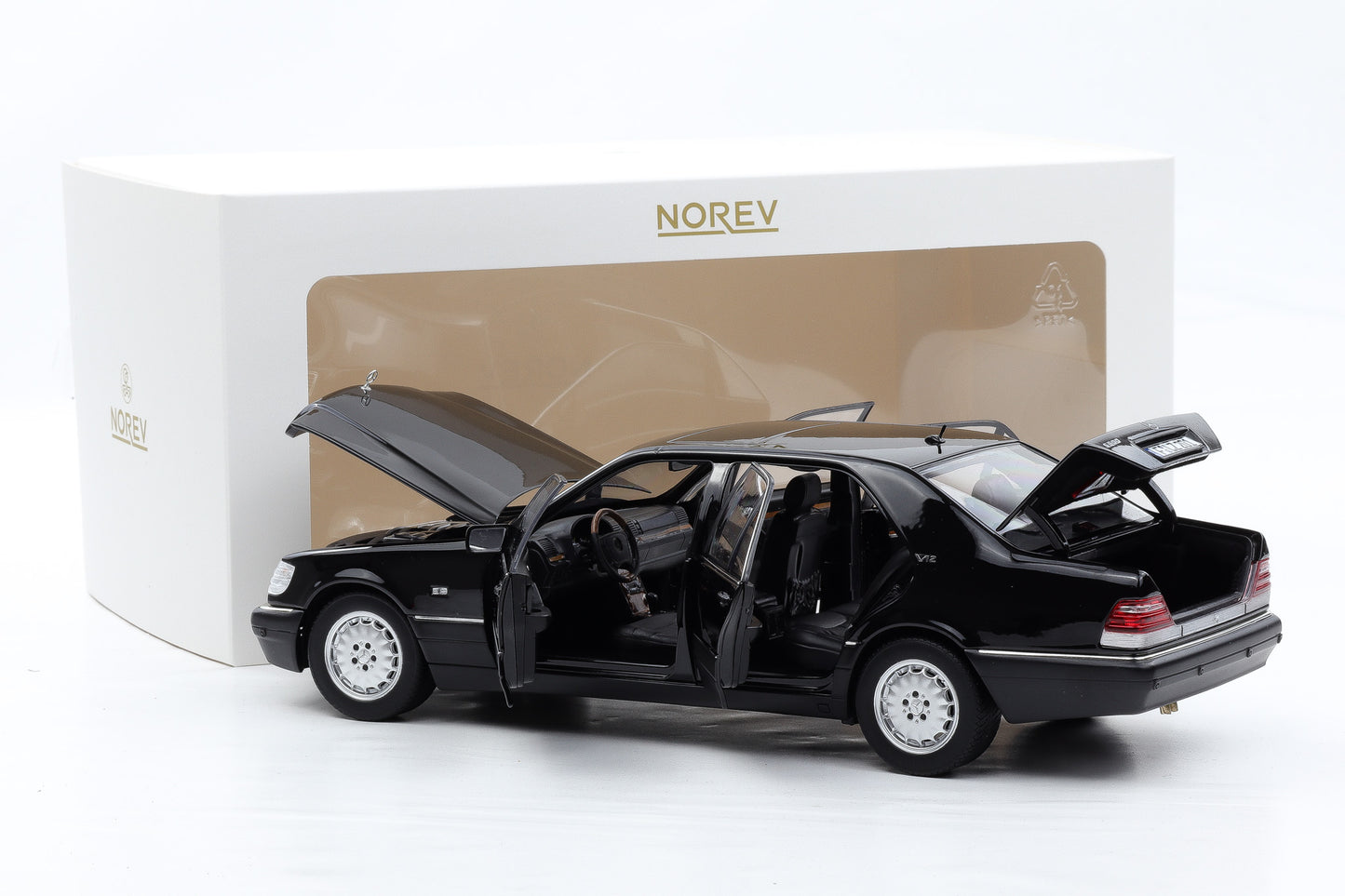 1:18 Norev Mercedes-Benz S-Klasse S600 W140 V12 1997 Obsidian Black metallic