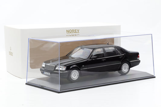1:18 Norev Mercedes-Benz S-Klasse S600 W140 V12 1997 Obsidian Black + Vitrine