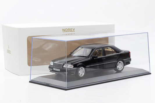 1:18 Norev Mercedes-Benz C36 AMG W202 1993 obsidianschwarz + Vitrine