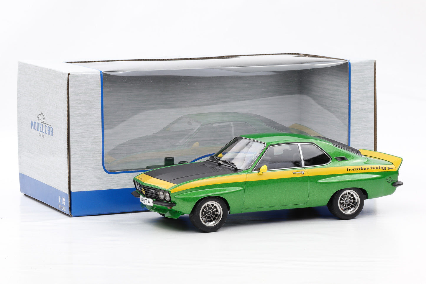 1:18 OPEL Manta A Coupe GTE Breitbau Irmscher 1974 Sport grün metallic