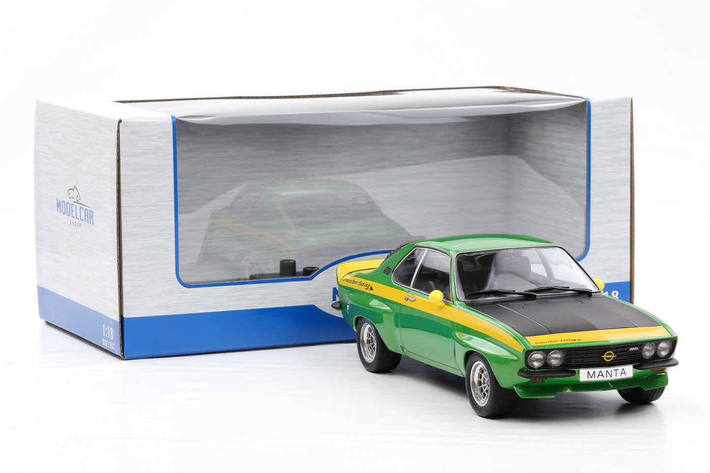 1:18 OPEL Manta A Coupe GTE Breitbau Irmscher 1974 Sport grün metallic