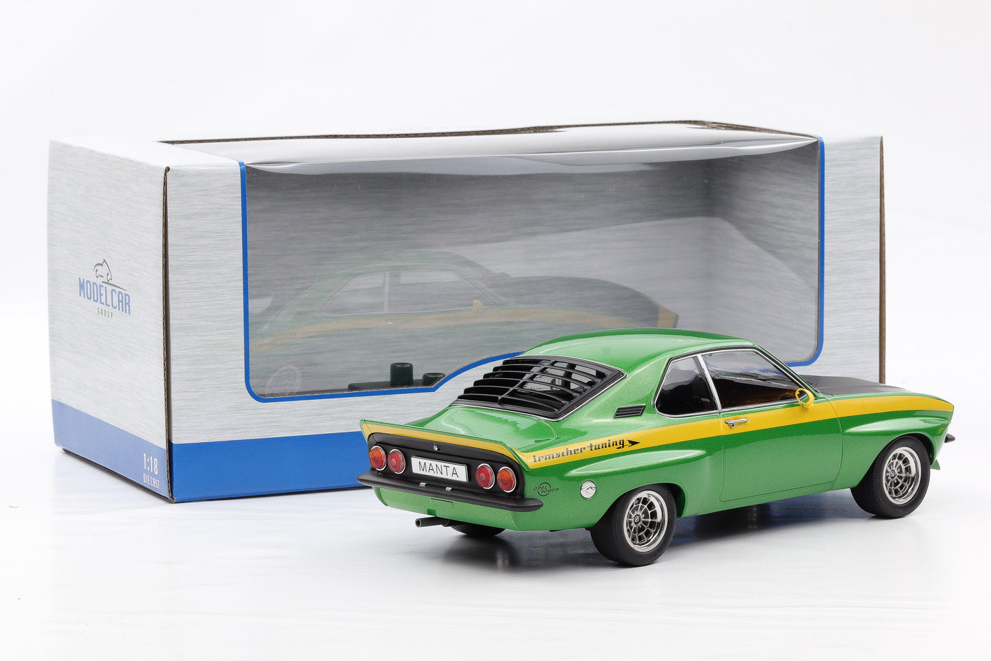 1:18 OPEL Manta A Coupe GTE Breitbau Irmscher 1974 Sport grün metallic
