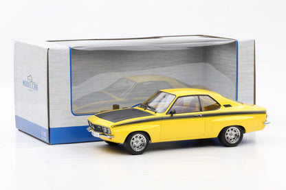 1:18 OPEL Manta A Coupe GTE Breitbau Irmscher 1974 Sport gelb schwarz