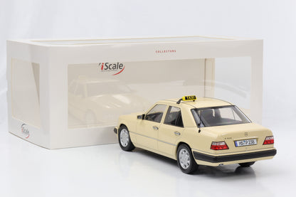 1:18 Mercedes-Benz E-Klasse E320 hellelfenbein TAXI 1989 iScale diecast