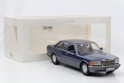 1:18 Mercedes-Benz S-Klasse 560 SEL W126 nauticblau metallic iScale diecast