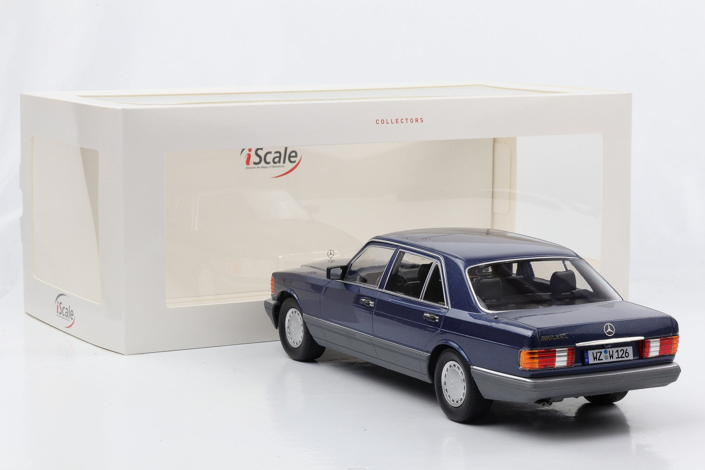 1:18 Mercedes-Benz S-Klasse 560 SEL W126 nauticblau metallic iScale diecast