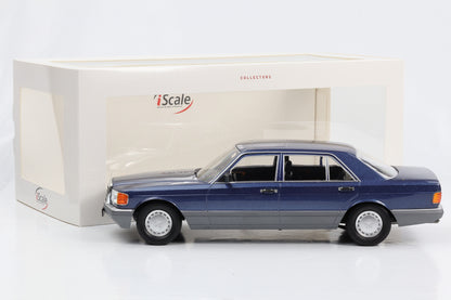 1:18 Mercedes-Benz S-Klasse 560 SEL W126 nauticblau metallic iScale diecast