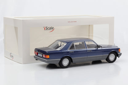 1:18 Mercedes-Benz S-Klasse 560 SEL W126 nauticblau metallic iScale diecast