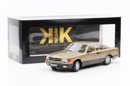 1:18 KK-Scale Mercedes-Benz 500 SEC C126 Coupe 1987 gold metallic diecast