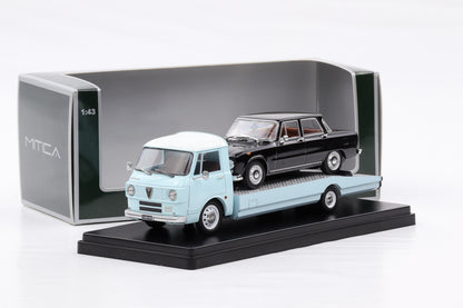 1:43 Mitica Alfa Romeo A12 F12 Car Hauler Transporter LKW 1967 hellblau diecast