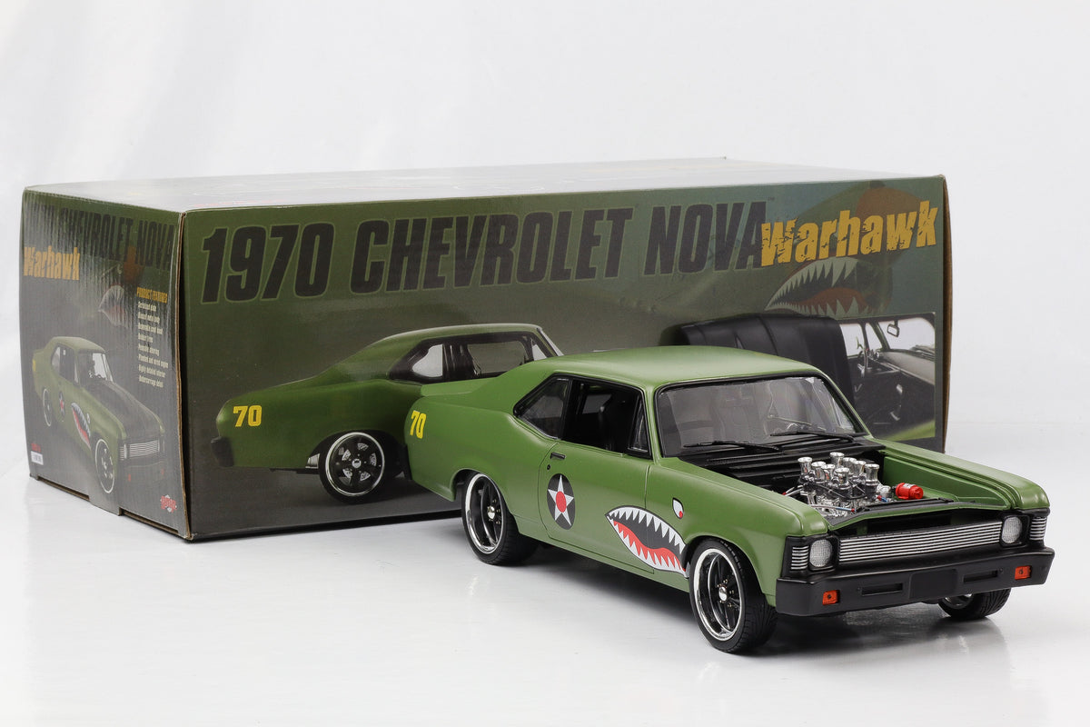 1:18 GMP Chevrolet Nova Warhawk Street Fighter 1970 olivgrün 18957-B