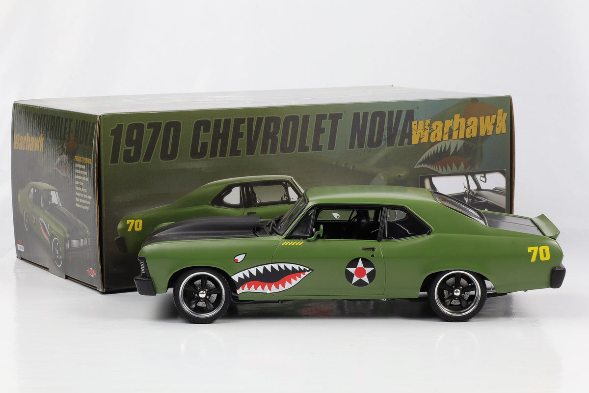 1:18 GMP Chevrolet Nova Warhawk Street Fighter 1970 olivgrün 18957-B