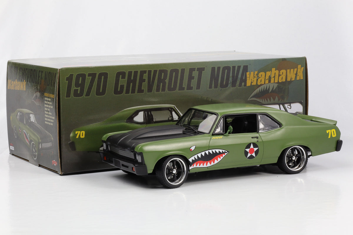1:18 GMP Chevrolet Nova Warhawk Street Fighter 1970 olivgrün 18957-B
