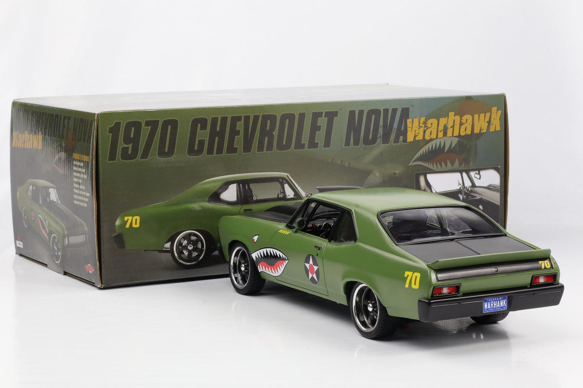 1:18 GMP Chevrolet Nova Warhawk Street Fighter 1970 olivgrün 18957-B