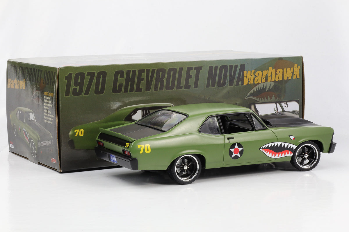 1:18 GMP Chevrolet Nova Warhawk Street Fighter 1970 olivgrün 18957-B