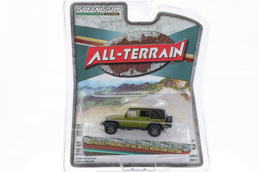 1:64 Greenlight 2010 Jeep Wrangler unlimited Mountain Edition grün All-Terrain Series
