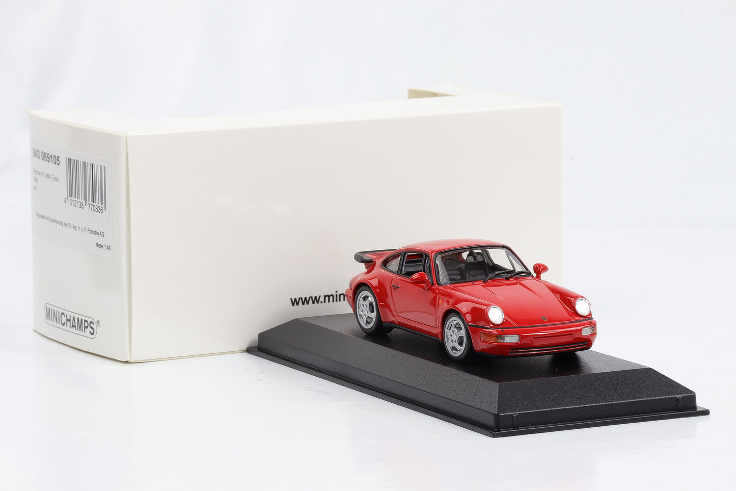 1:43 Porsche 911 964 Turbo 1990 rot Minichamps limited