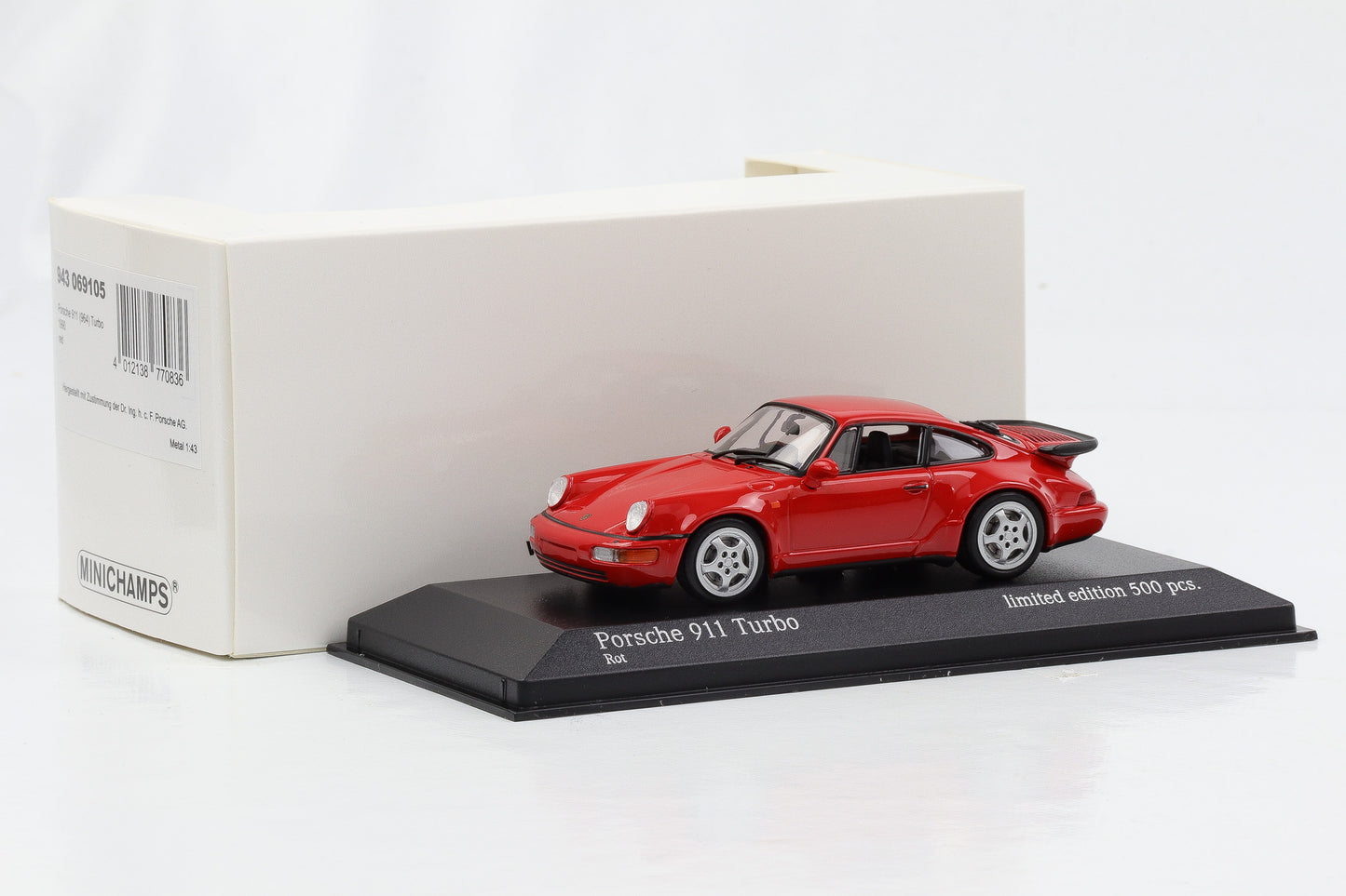 1:43 Porsche 911 964 Turbo 1990 rot Minichamps limited