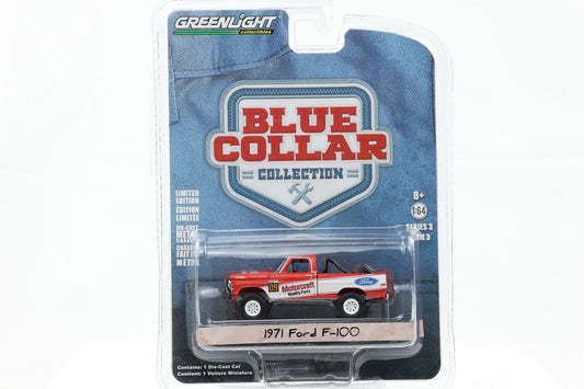 1:64 Greenlight 1971 Ford F-100 orange-weiß Blue Collar Collection