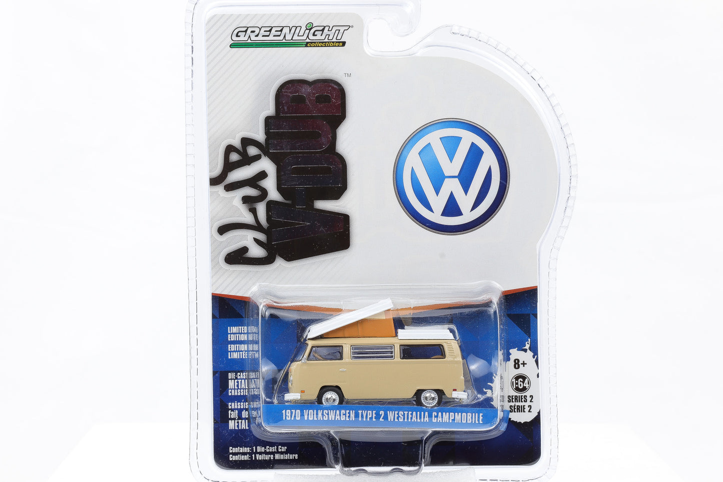 1:64 Greenlight 1970 Volkswagen Type 2 Westfalia Campmobile beige V-DUB Series
