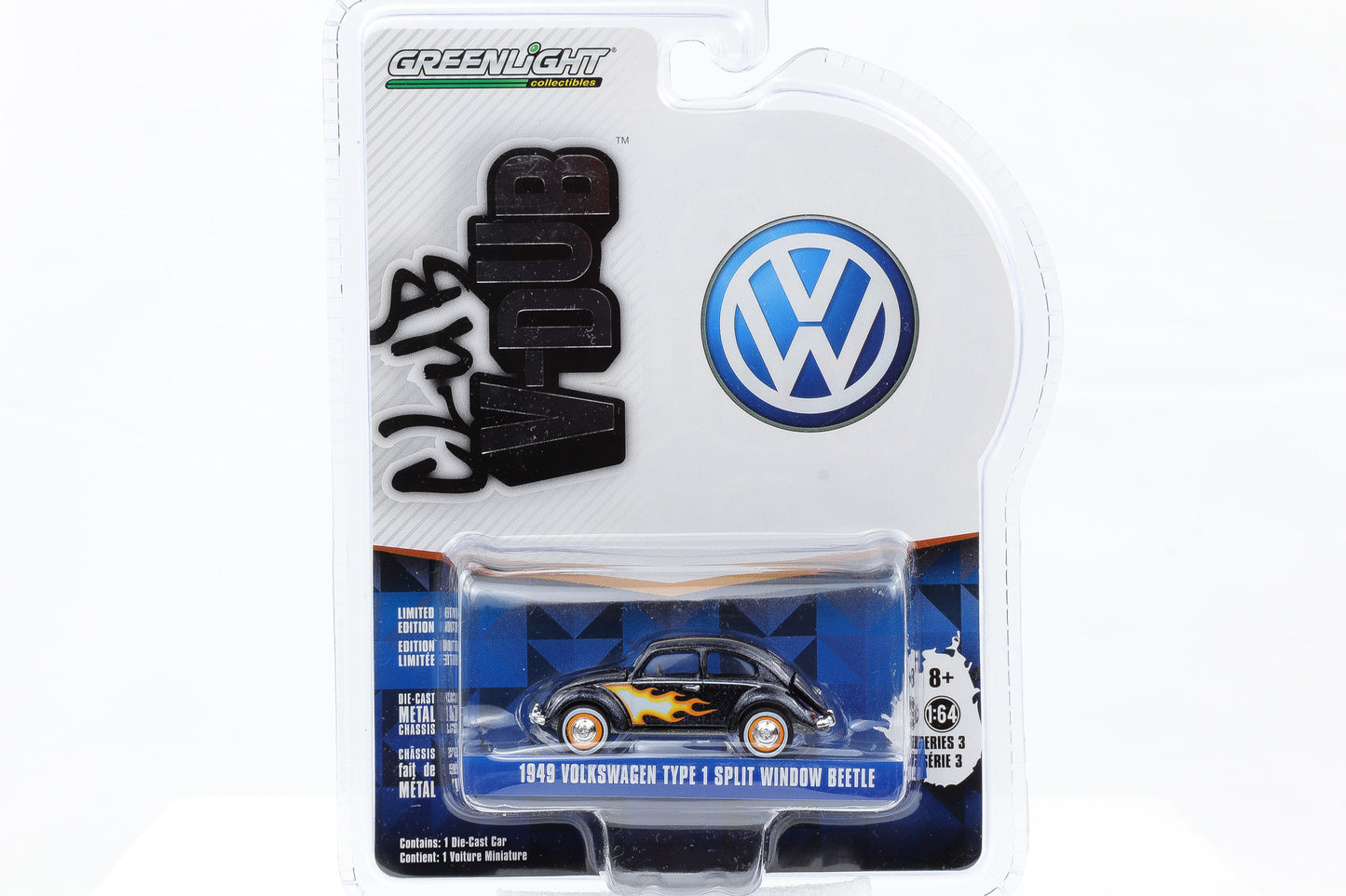 1:64 Greenlight 1974 Volkswagen Type 1 Split Window Beetle Club V-DUB Series