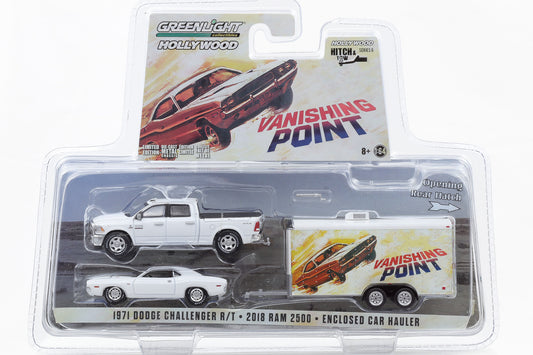 1:64 Greenlight 1971 Dodge Challenger R/T 2018 RAM 2500 Car Hauler Vanishing Point