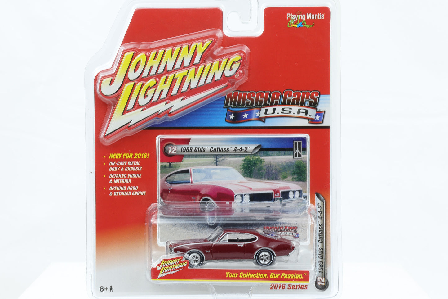 1:64 Johnny Lightning 1969 Olds Cutlass 4-4-2 weinrot Muscle Cars USA