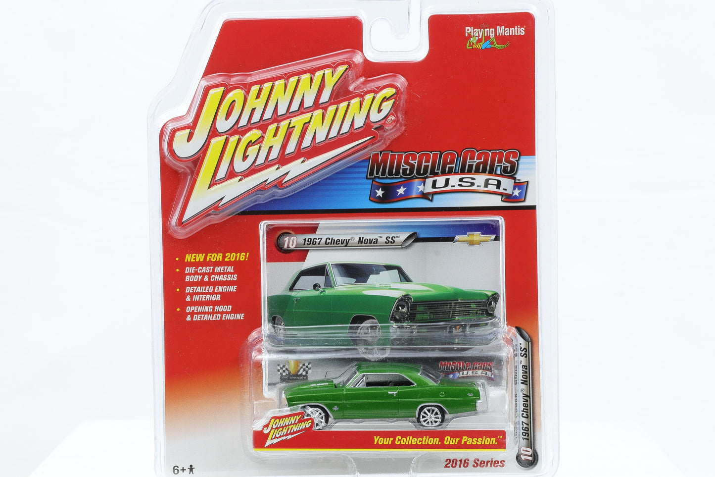 1:64 Johnny Lightning 1967 Chevy Nova SS grün-metallic Muscle Cars USA