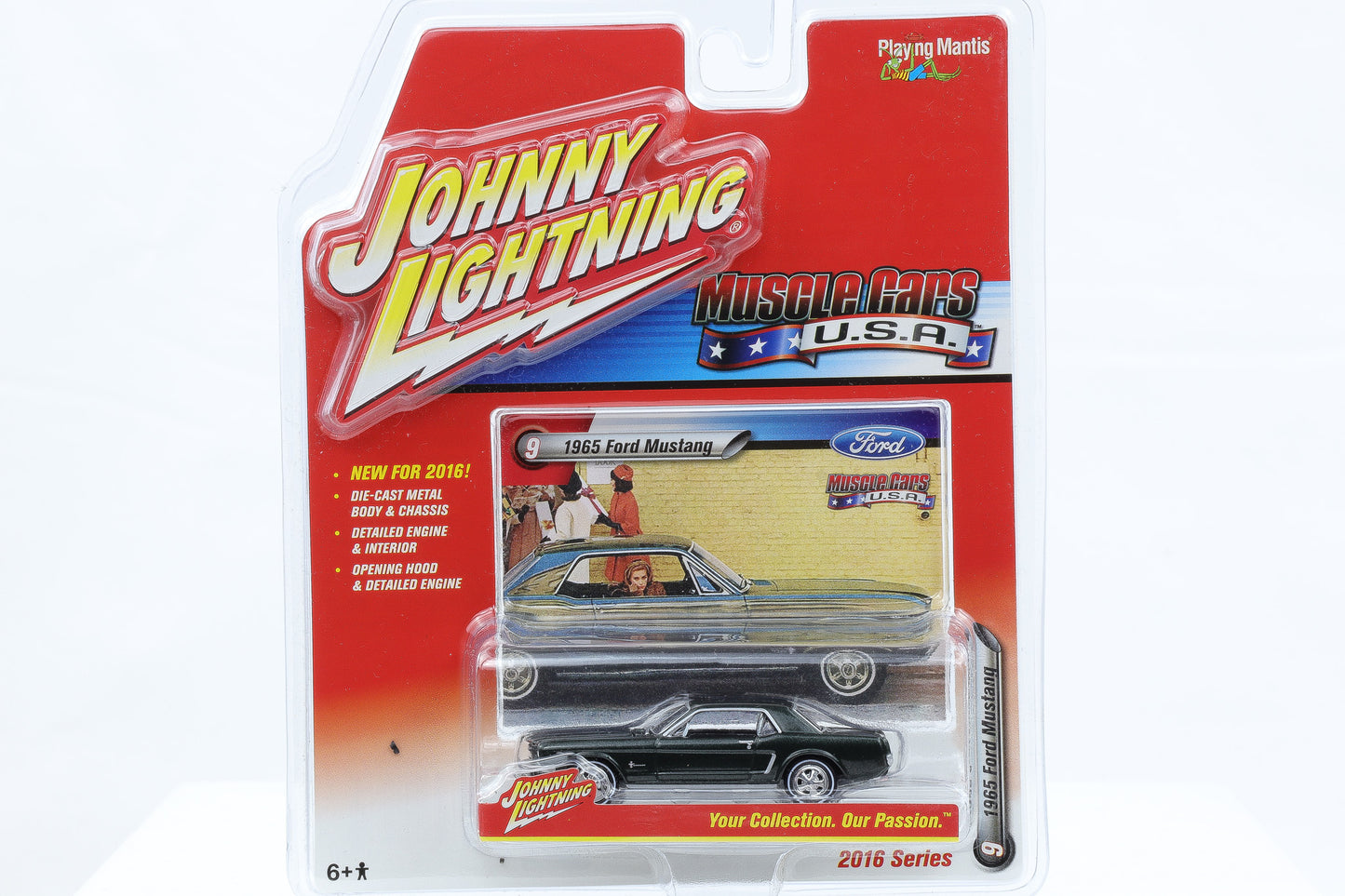 1:64 Johnny Lightning 1965 Ford Mustang dunkelgrün-metallic Muscle Cars USA