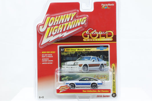 1:64 Johnny Lightning 1980 Chevy Monza Spyder silber-blau Classic Gold Collection