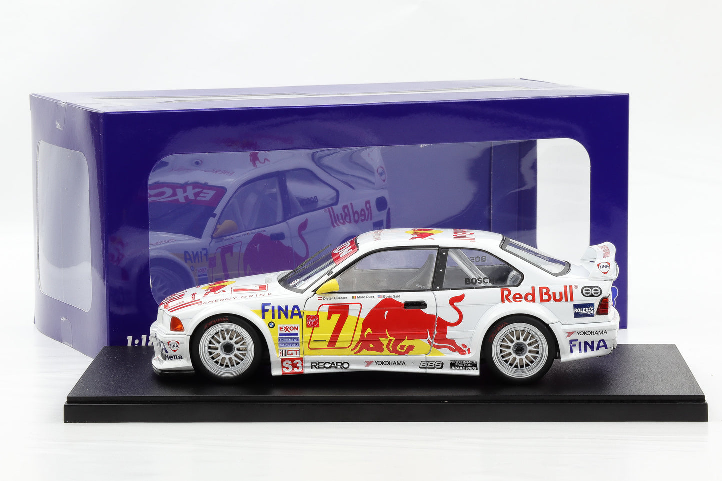 1:18 WERK83 BMW M3 GTR E36 #7 24h Daytona 1997 Red Bull Duez Quester Said Oestreich