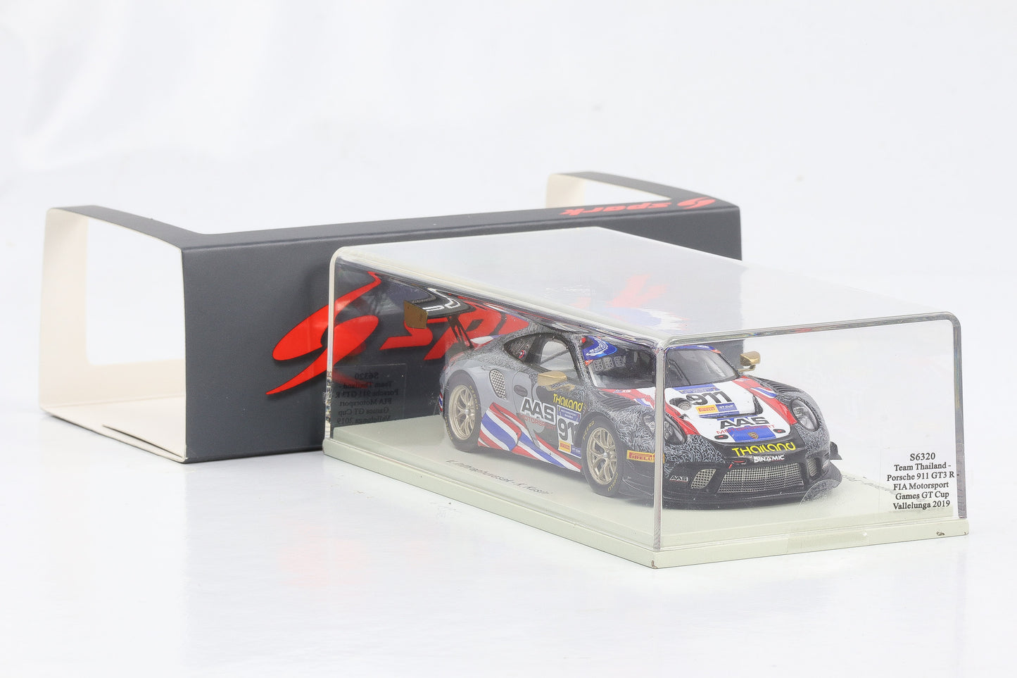 1:43 Spark Porsche 911 GT3 R FIA Motorsport Games GT Cup Vallelunga 2019 Kusiri Inthraphuvasak