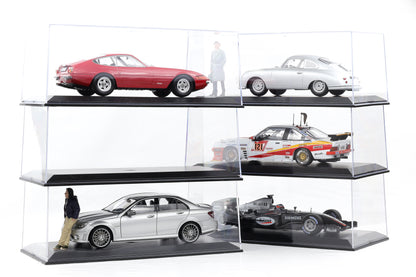 1:18 Klarsichtbox Kunststoff Vitrine Diorama Acrylbox ohne Inhalt 6er Set - stapelbar