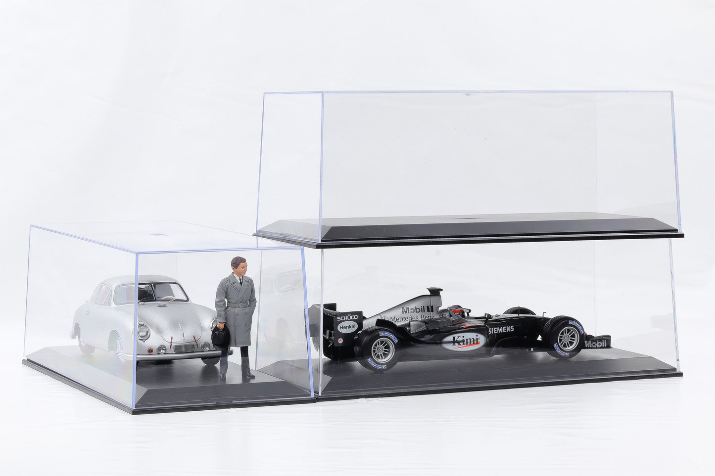 1:18 Klarsichtbox Kunststoff Vitrine Diorama Acrylbox ohne Inhalt 3er Set - stapelbar