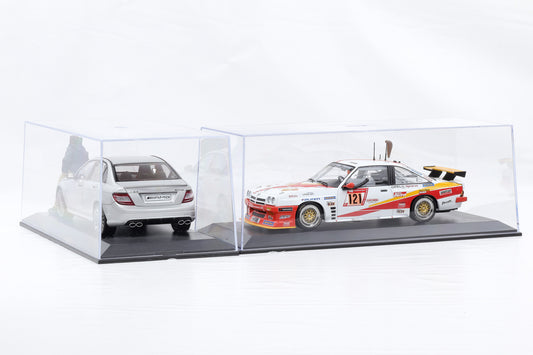 1:18 Klarsichtbox Kunststoff Vitrine Diorama Acrylbox ohne Inhalt 2er Set - stapelbar
