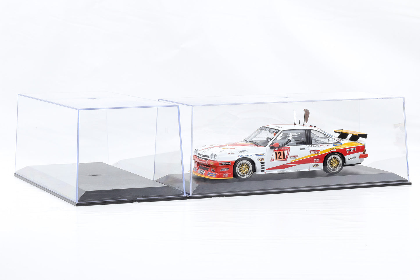 1:18 Klarsichtbox Kunststoff Vitrine Diorama Acrylbox ohne Inhalt 2er Set - stapelbar