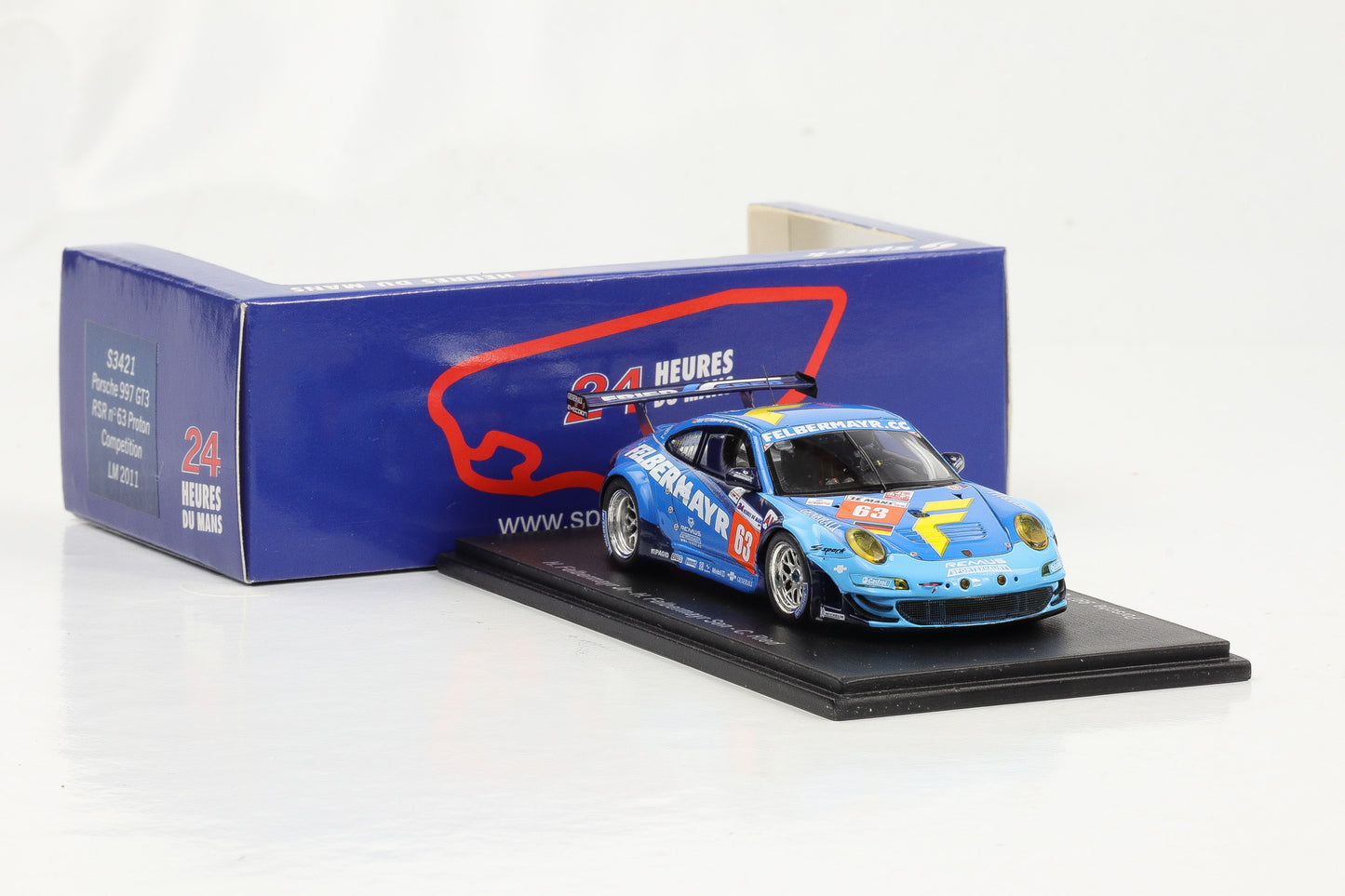 1:43 Spark Porsche 997 RSR #63 Proton Competition Le Mans 2011 Felbermayr Ried