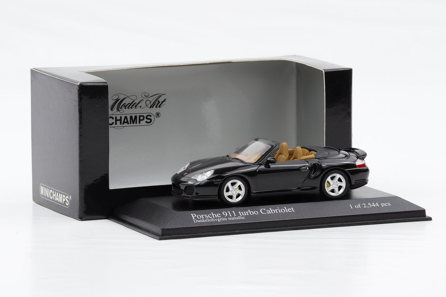 1:43 Minichamps Porsche 911 996 Turbo Cabriolet 2003 dunkelolivgrün metallic