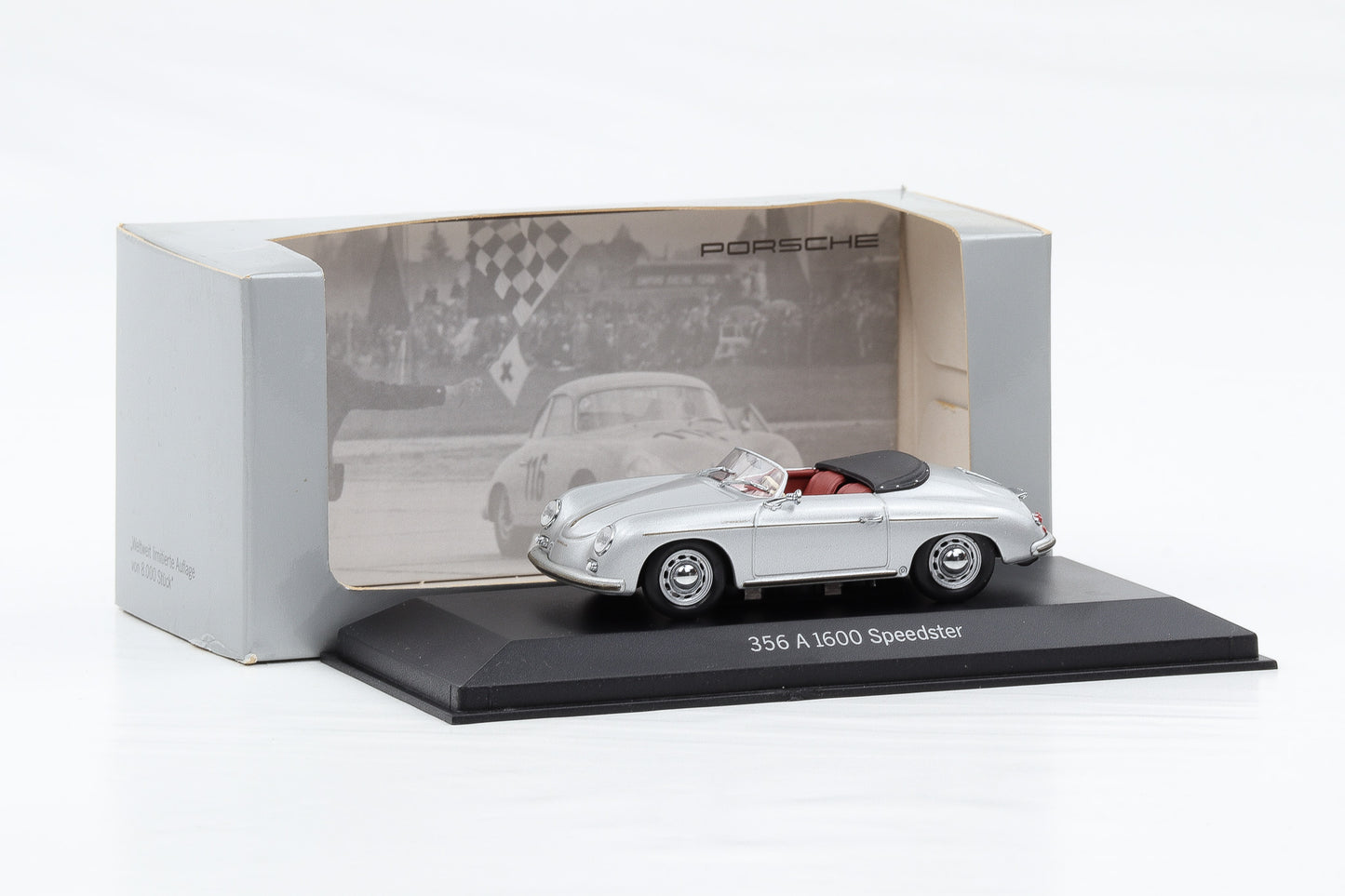 1:43 Minichamps Porsche 356 A 1600 Speedster silber WAP Dealer