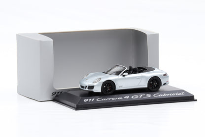1:43 Herpa Porsche 911 Carrera 4 GTS Cabrio 991 II rhodiumsilber metallic WAP Dealer
