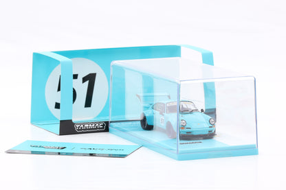 1:43 Tarmac Porsche 911 RWB #51 Backdate RAUH-Welt blau /Acrylbox defekt