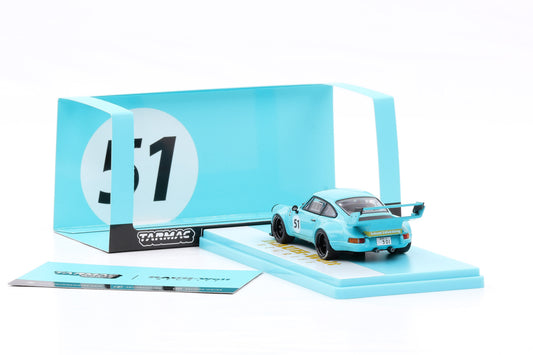 1:43 Tarmac Porsche 911 RWB #51 Backdate RAUH-Welt blau /Acrylbox defekt