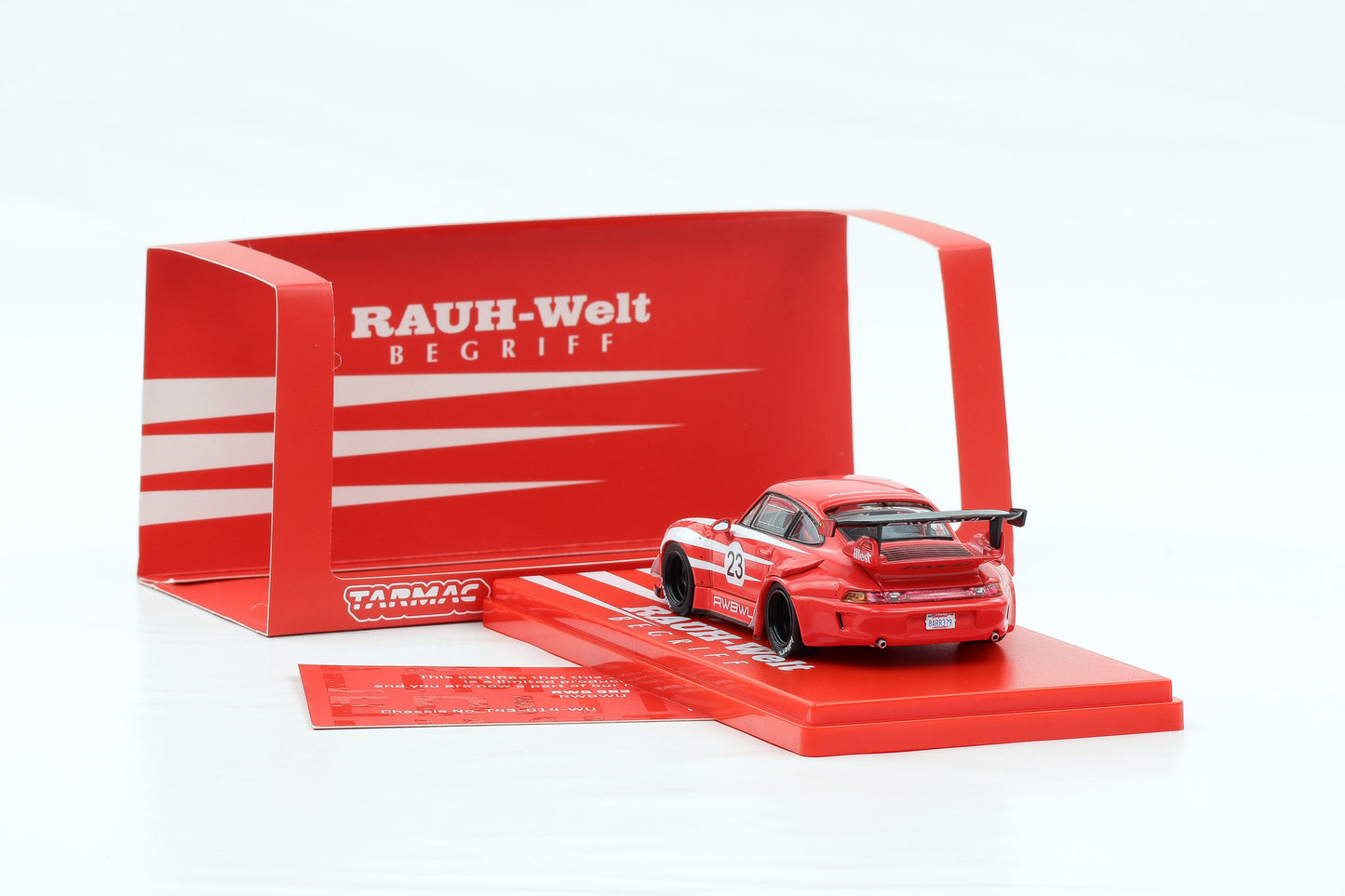 1:43 Tarmac Porsche 911 RWB 993 RWBWU Rauh-Welt rot-weiß Salzburg
