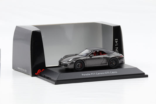 1:43 Porsche 911 991 Carrera 4 GTS Cabrio mit Dach achatgrau Schuco